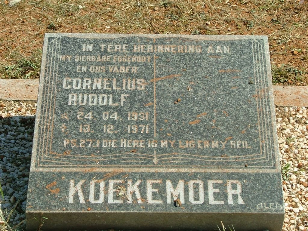 KOEKEMOER Cornelius Rudolf 1931-1971