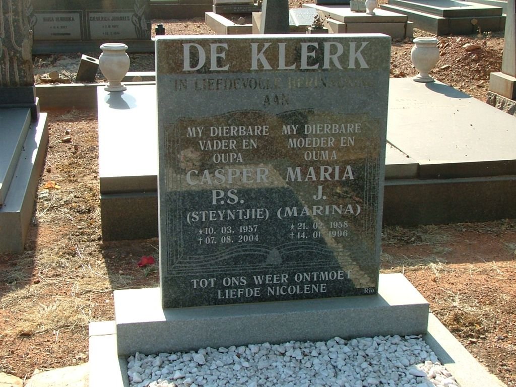 KLERK Casper P.S., de 1957-2004 &amp; Maria J. 1958-1996