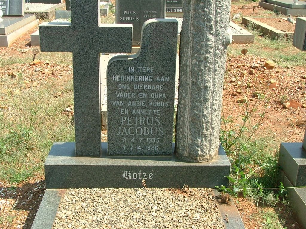 KOTZÉ Petrus Jacobus 1935-1986