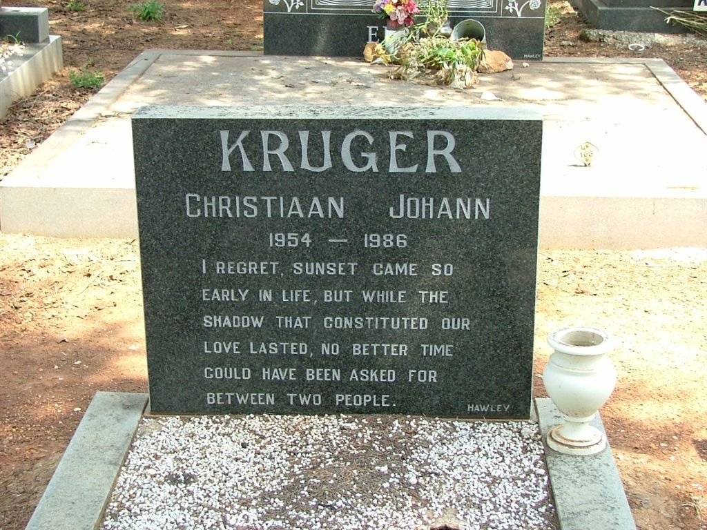 KRUGER Christiaan Johann 1954-1986