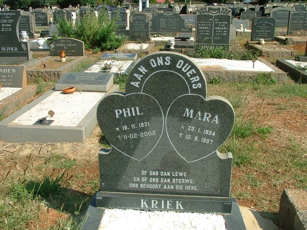 KRIEK  Phil 1921-2002 &amp; Mara 1934-1997