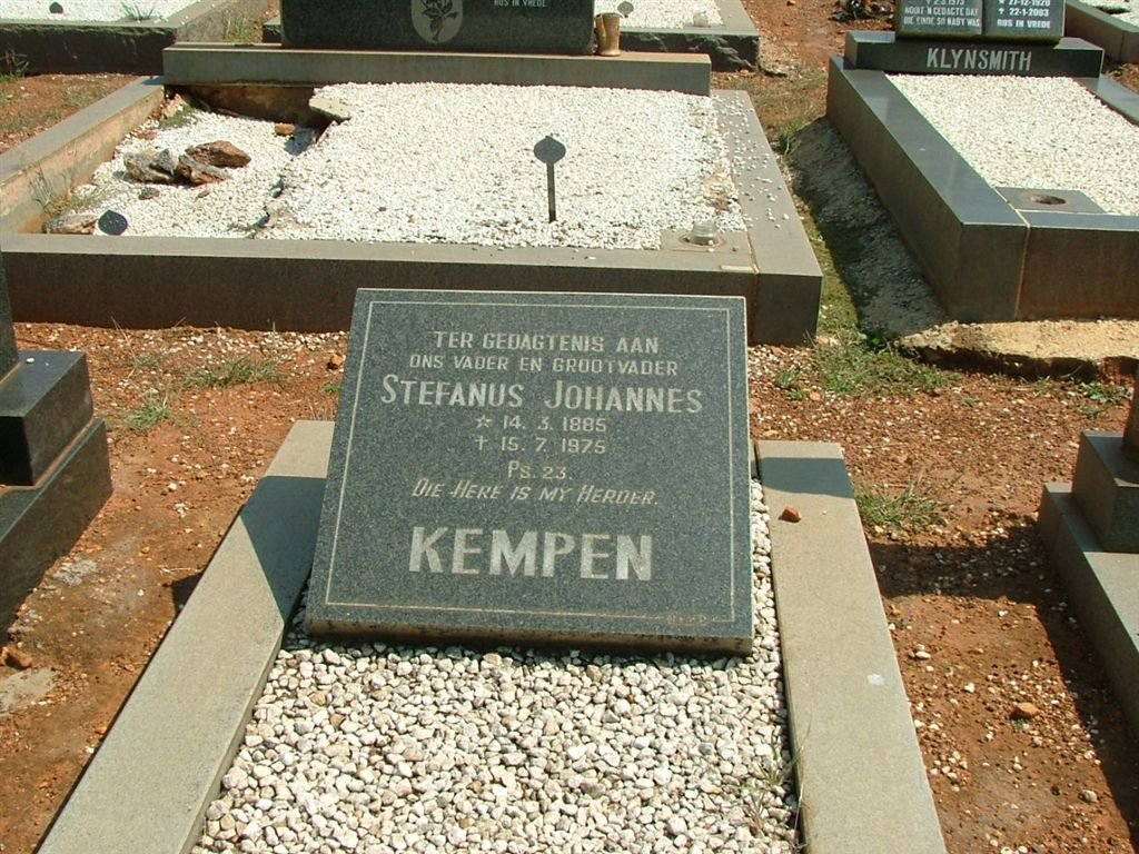 KEMPEN Stefanus Johannes 1885-1975