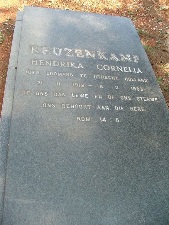 KEUZENKAMP Hendrika Cornelia nee LOOMANS 1919-1983