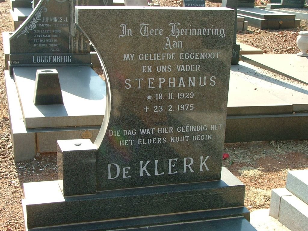 KLERK Stephanus, de 1929-1975