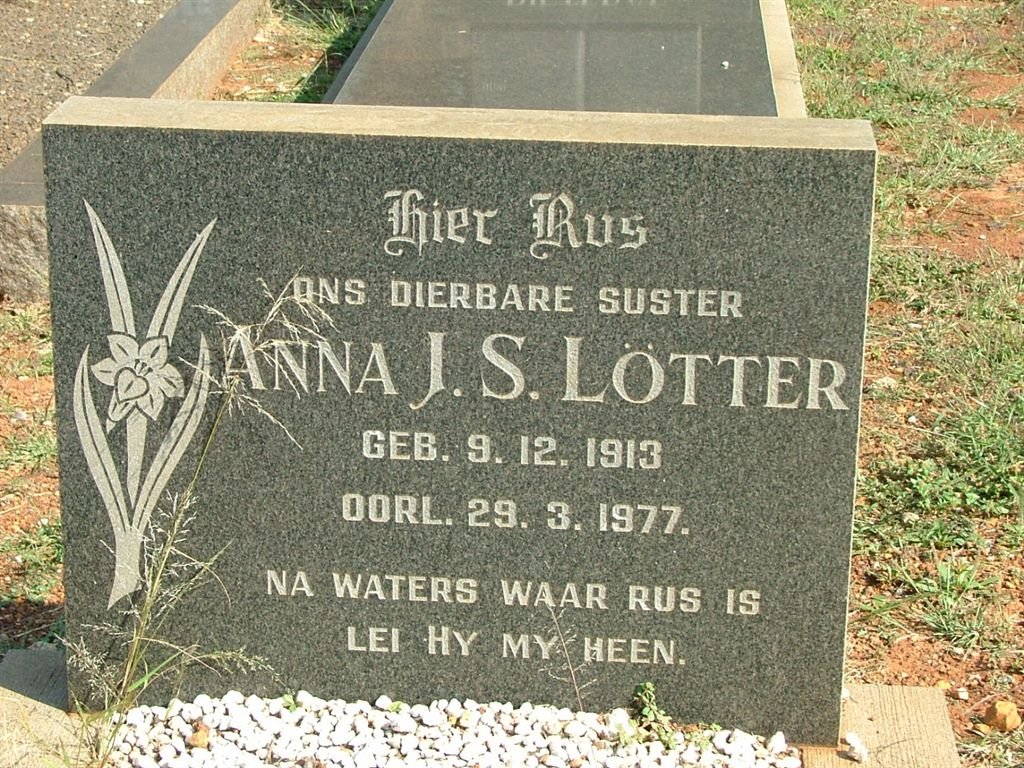 LÖTTER Anna J.S. 1913-1977