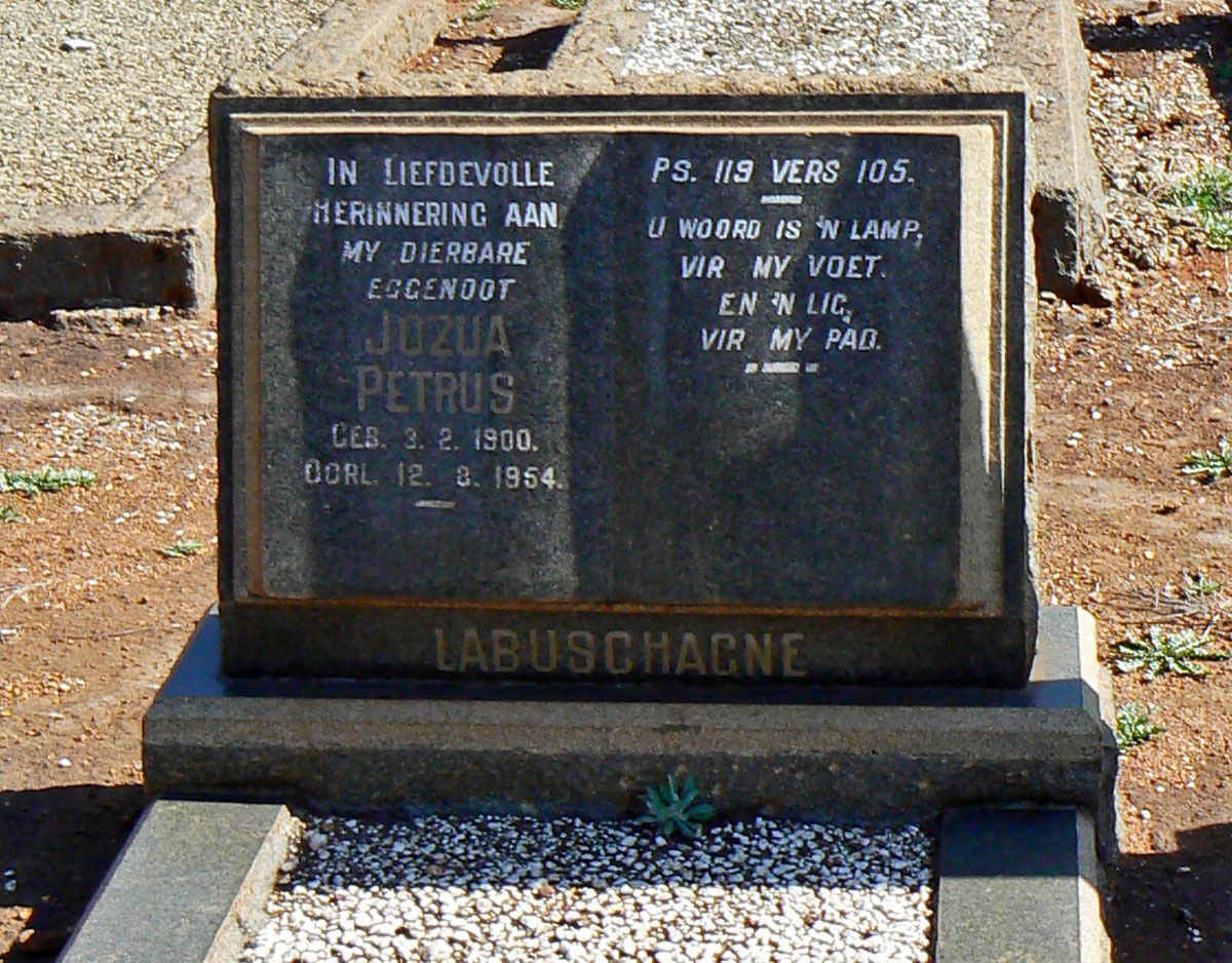 LABUSCHAGNE Jozua Petrus 1900-1854