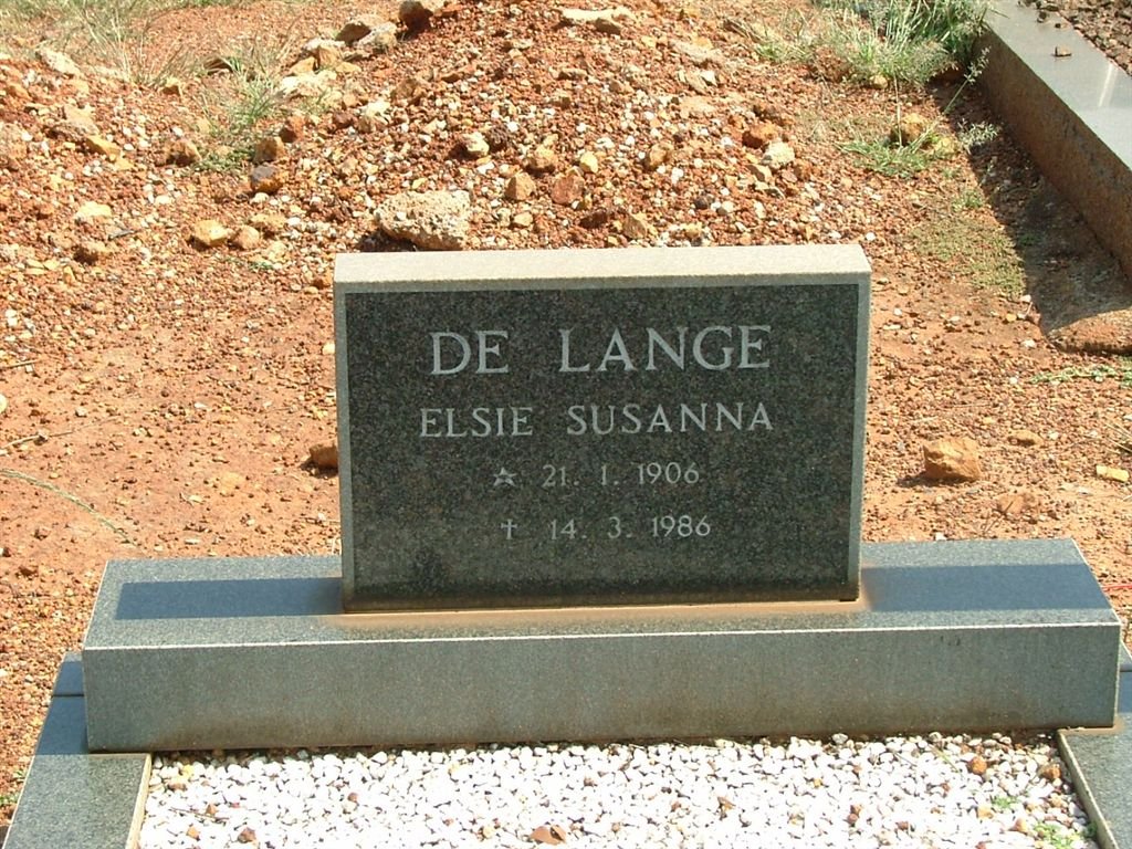 LANGE Elsie Susanna, de 1906-1986