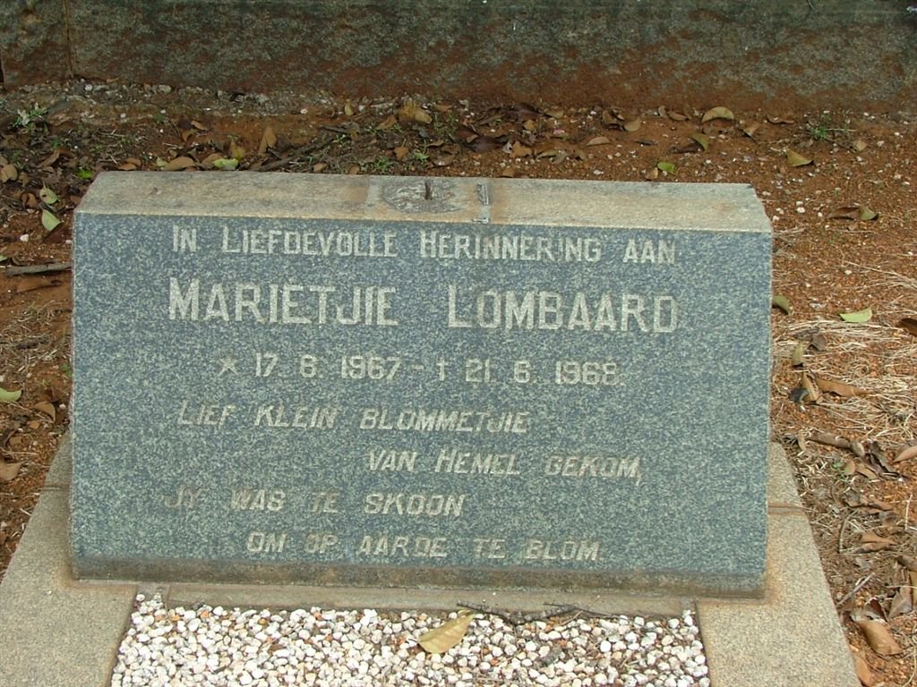 LOMBAARD Marietjie 1967-1968