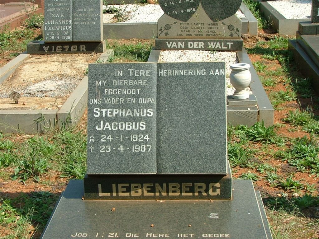 LIEBENBERG Stephanus Jacobus 1924-1987