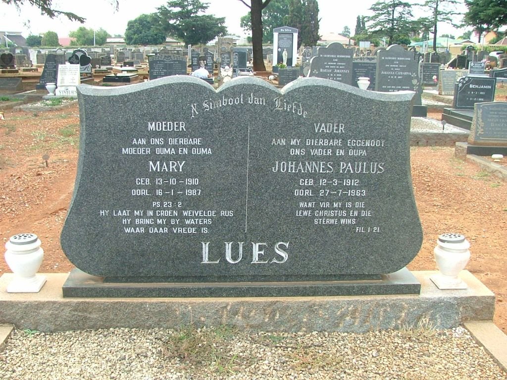 LUES Johannes Paulus 1912-1963 &amp; Mary 1910-1987