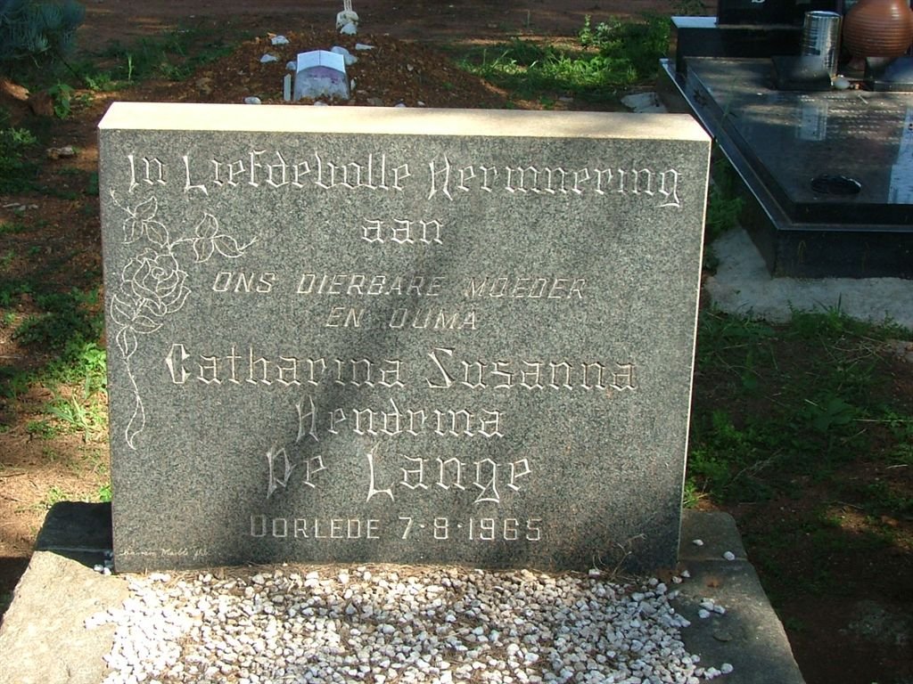 LANGE Catharina Susanna Hendrina, de -1965