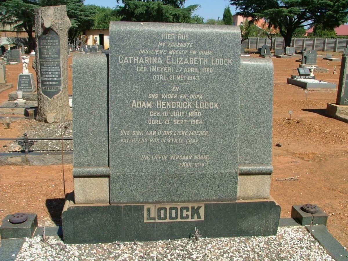 LOOCK Adam Hendrick 1880-1964 &amp; Catharina Elizabeth MEYER 1880-1943