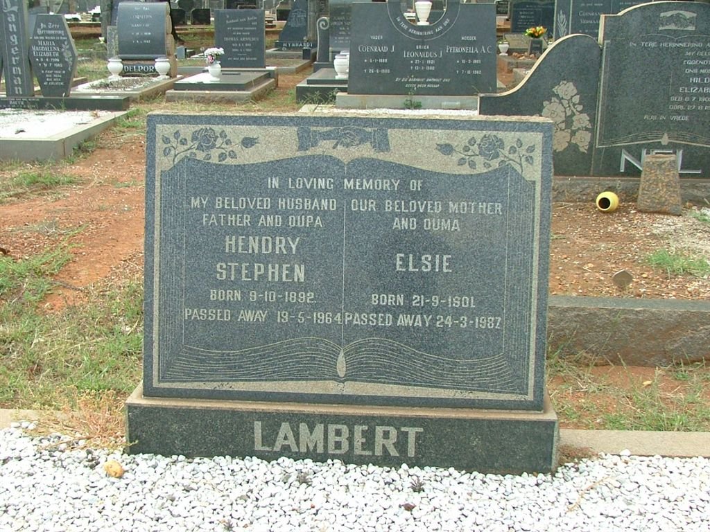 LAMBERT Hendry Stephen 1892-1964 &amp; Elsie 1901-1987