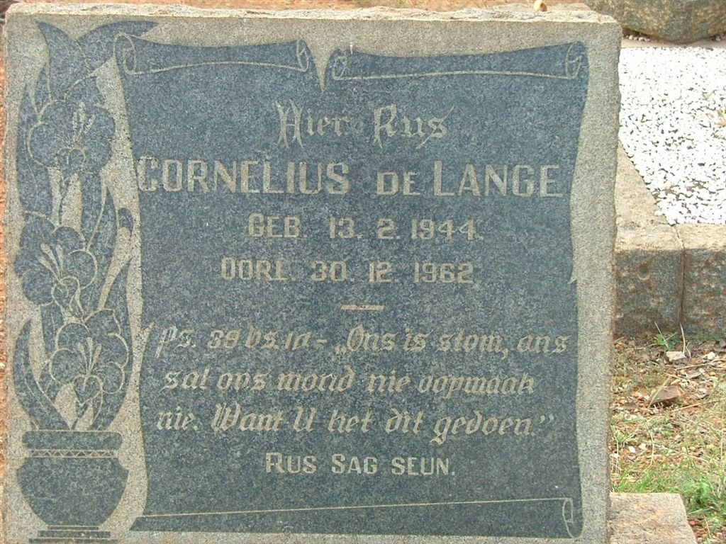 LANGE Cornelius, de 1944-1962