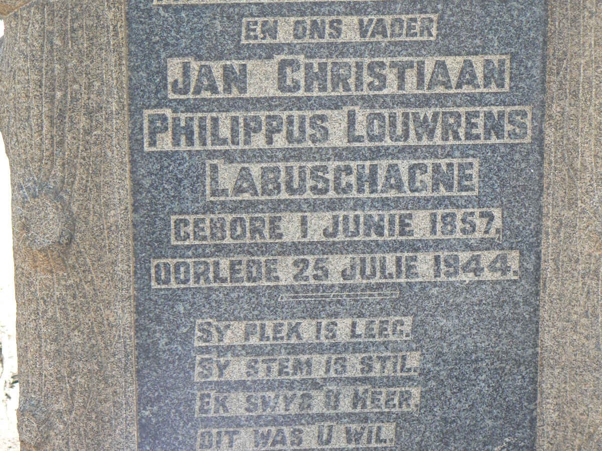 LABUSCHAGNE Jan Christiaan Philippus Lourens 1857-1944