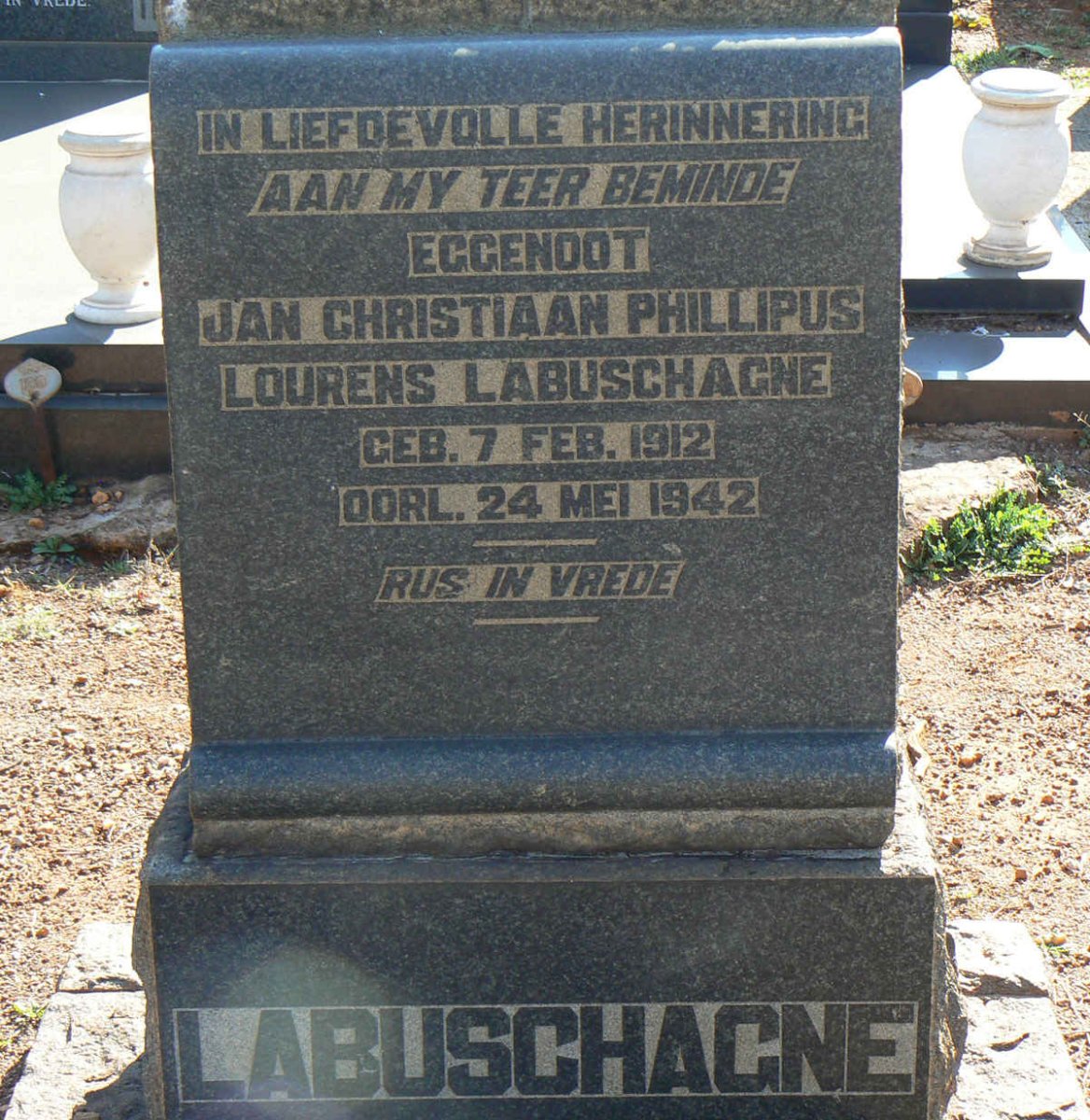 LABUSCHAGNE Jan Christiaan Phillipus Lourens 1912-1942