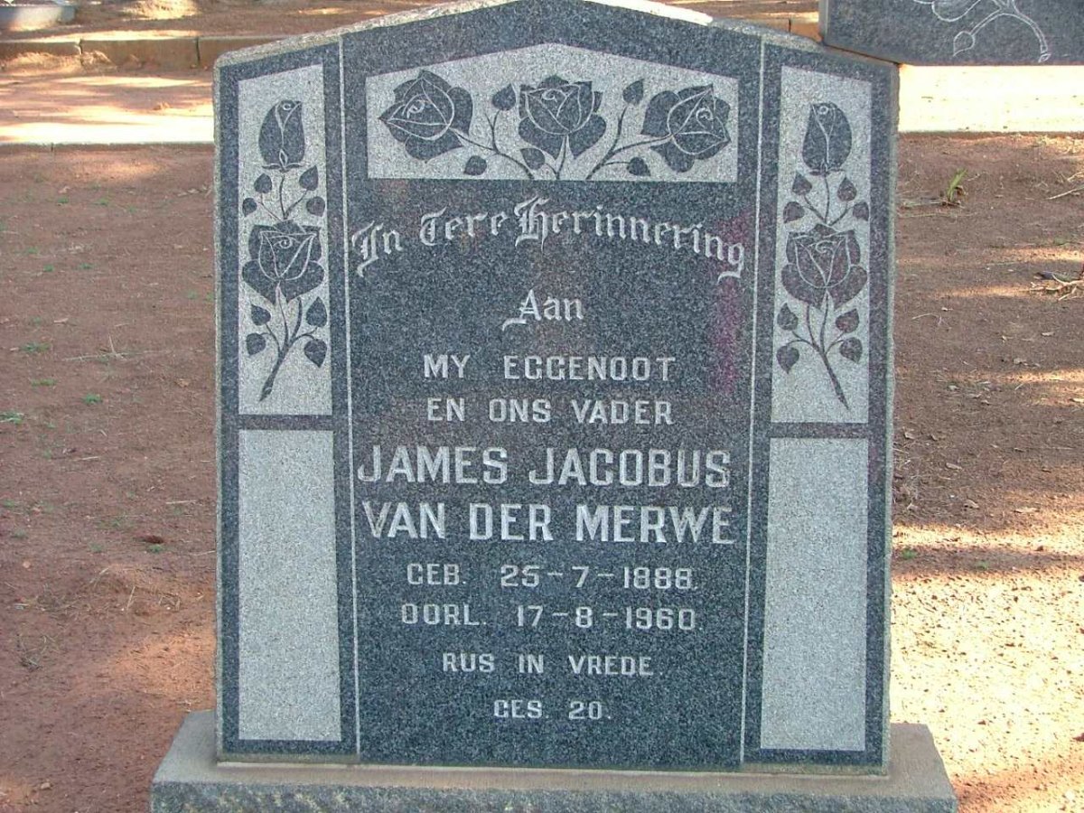 MERWE James Jacobus,van der 1888-1960