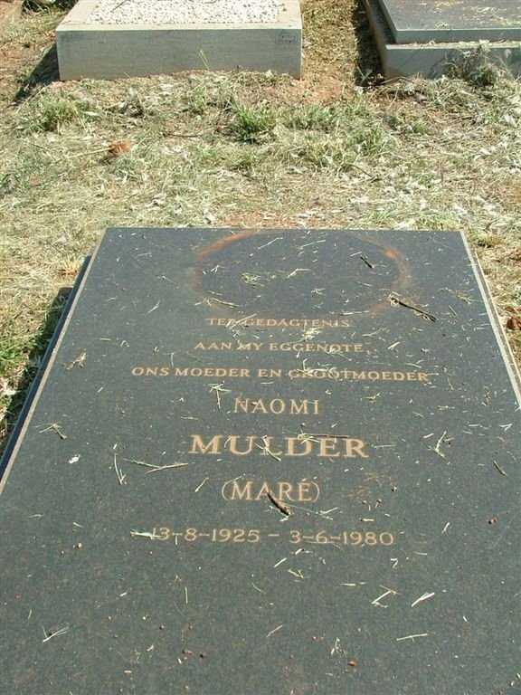 MULDER Naomi nee MARÉ 1925-1980