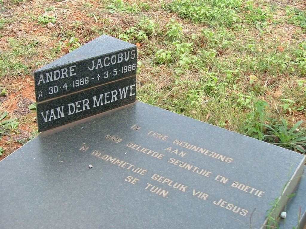 MERWE Andre Jacobus, van der 1986-1986