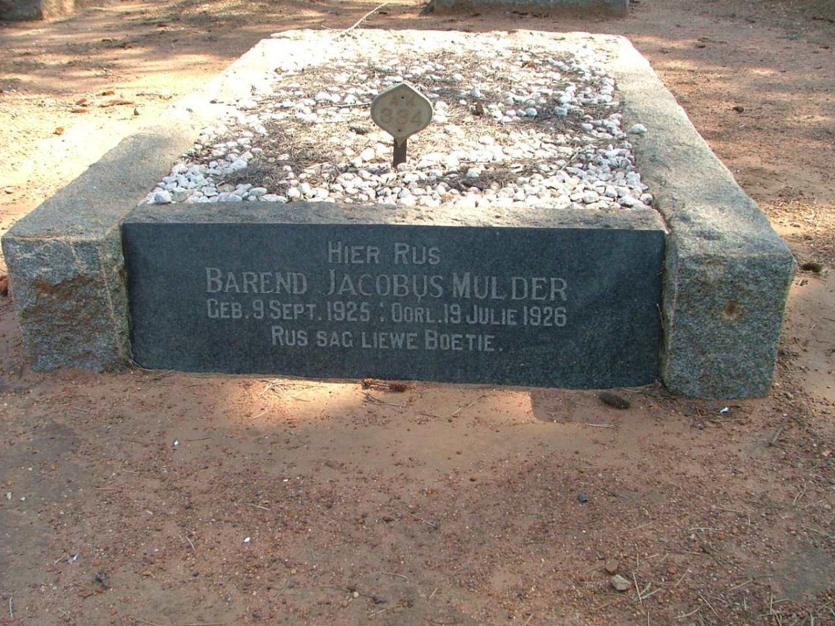 MULDER Barend Jacobus 1925-1926