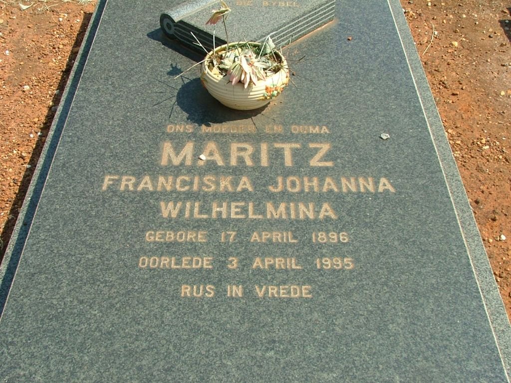 MARITZ Franciska Johanna Wilhelmina 1896-1995