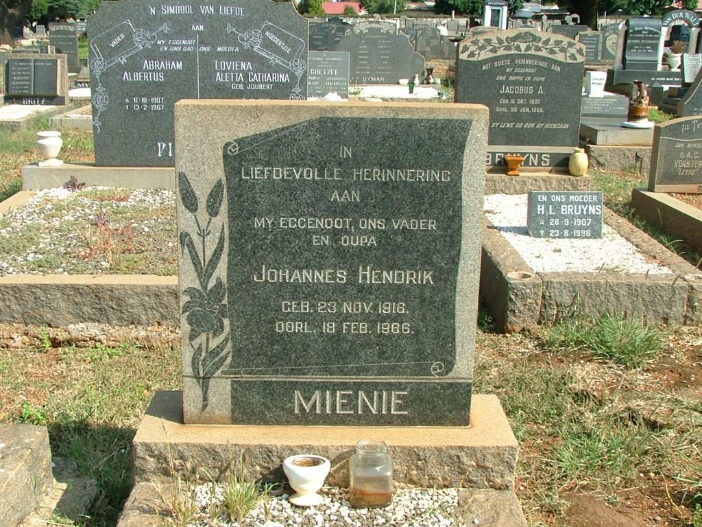 MIENIE Johannes Hendrik 1916-1966