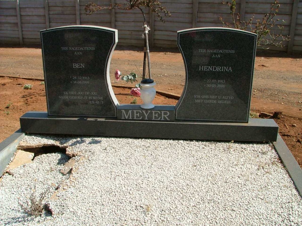 MEYER Ben 1913-1999 &amp; Hendrina 1913-2000