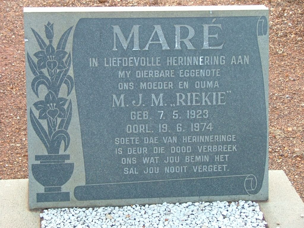 MARÉ M.J.M. 1923-1974