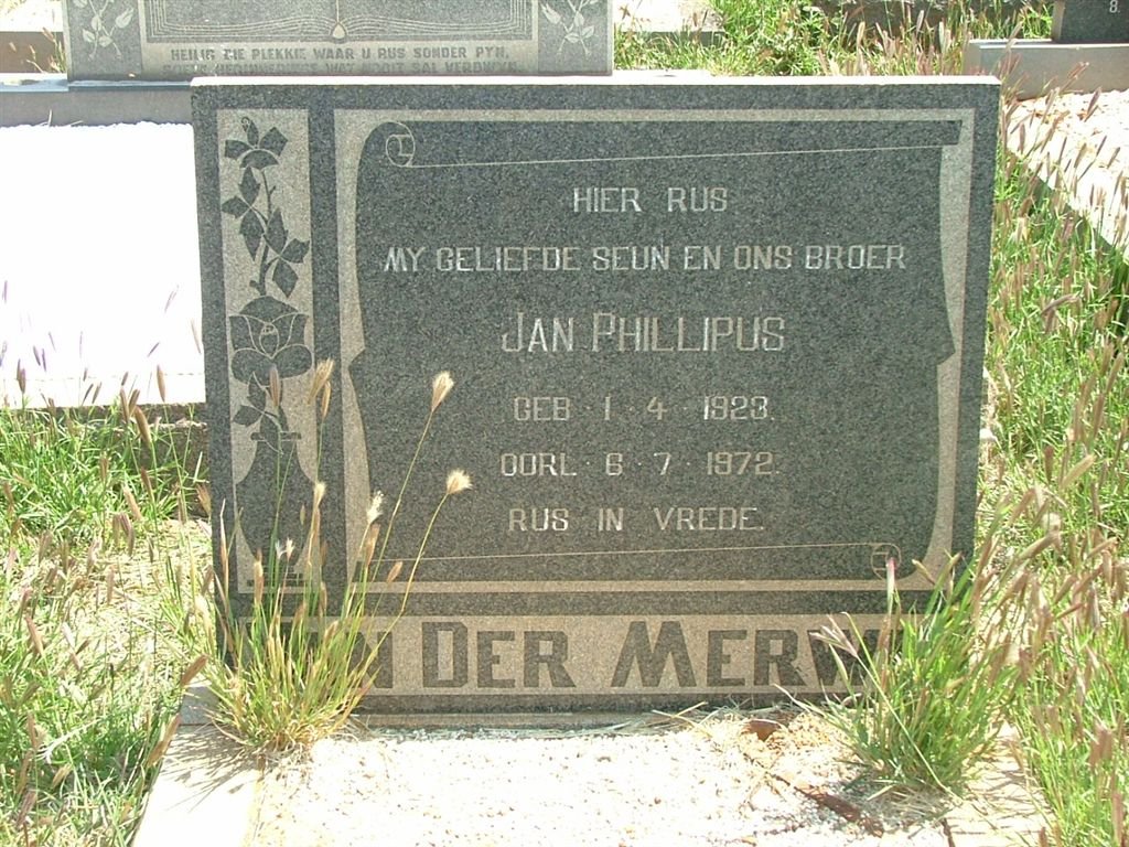 MERWE Jan Phillipus, van der 1923-1972