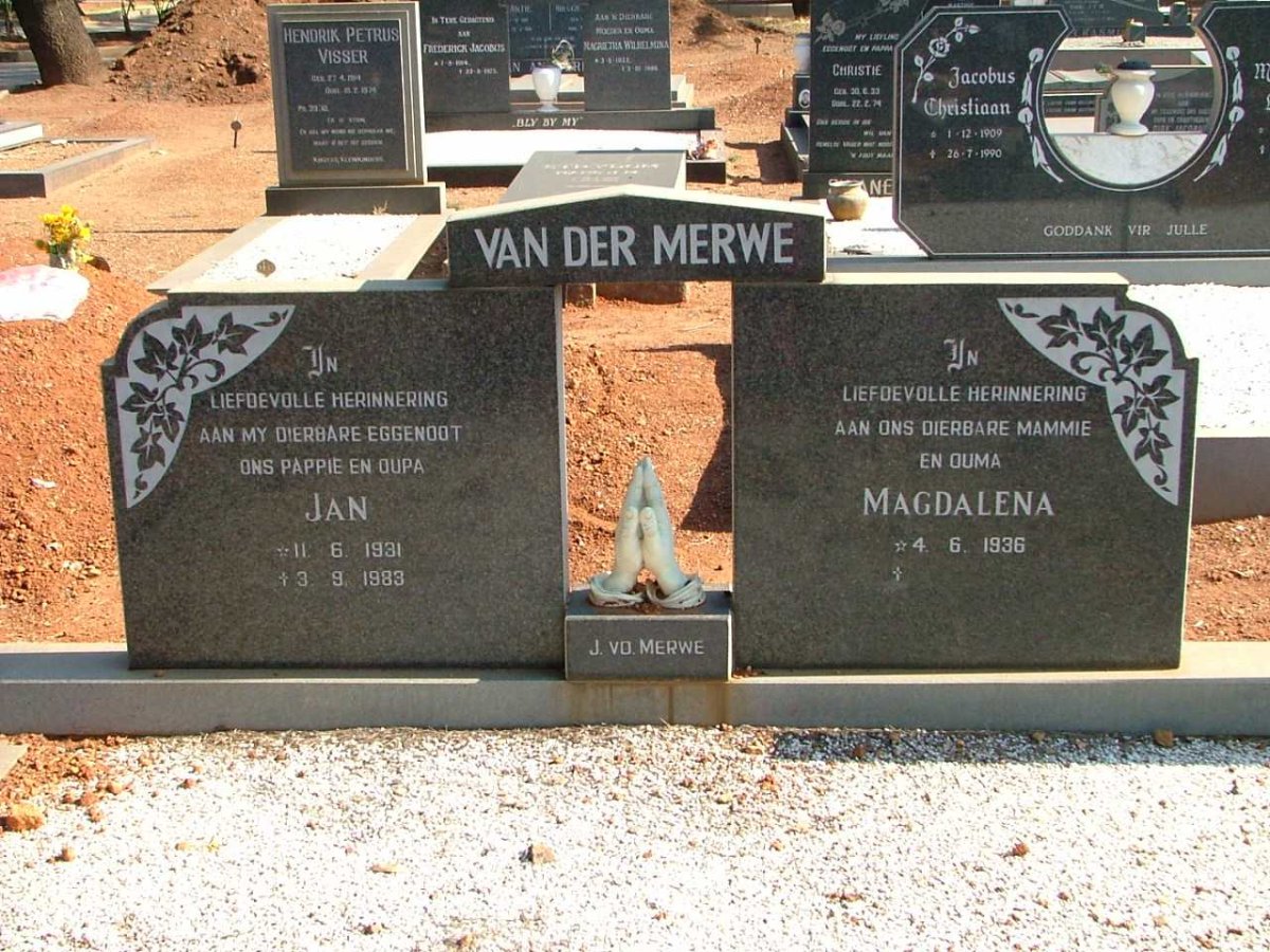 MERWE Jan, van der 1931-1983 &amp; Magdalena 1936-
