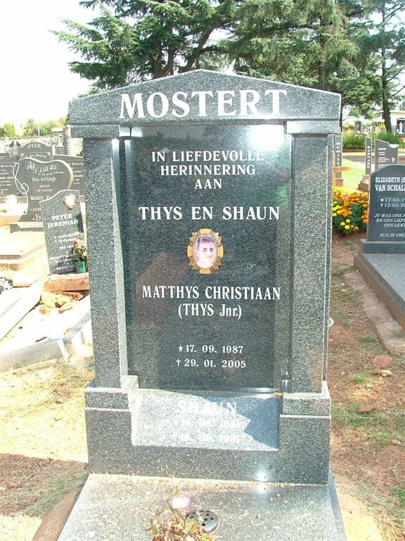 MOSTERT Matthys Christiaan 1987-2005 :: MOSTERT Shaun 1981-1981