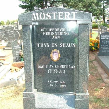 MOSTERT Matthys Christiaan 1987-2005 :: MOSTERT Shaun 1981-1981