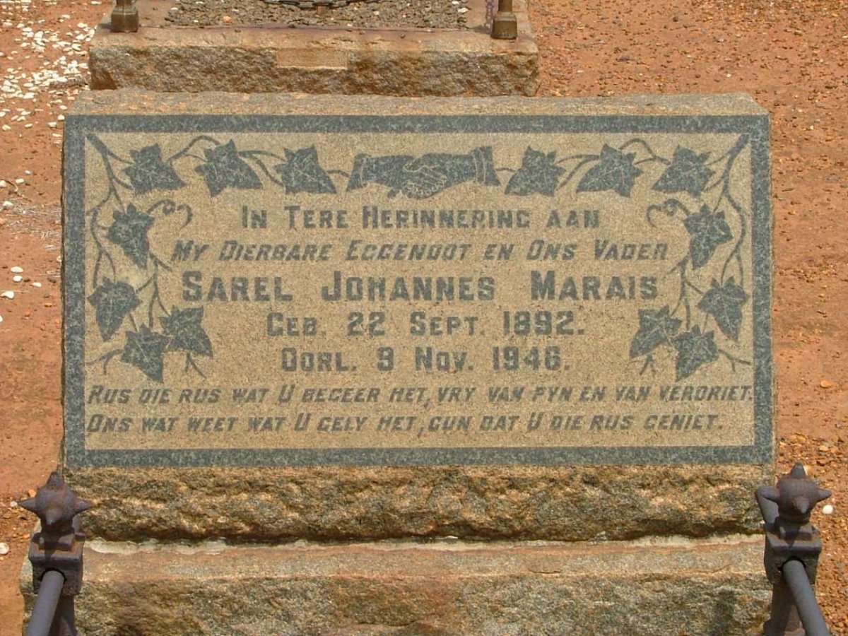 MARAIS Sarel Johannes 1892-1946