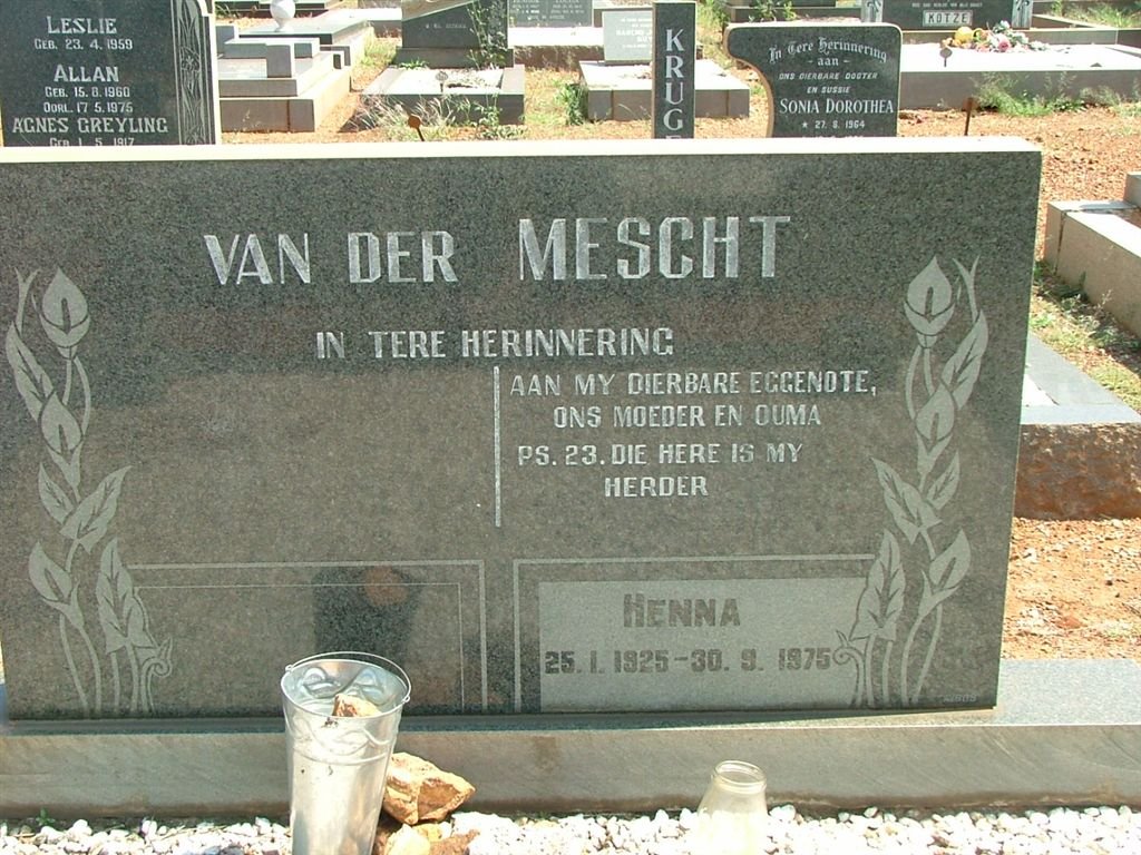 MESCHT Henna, van der 1924-1975