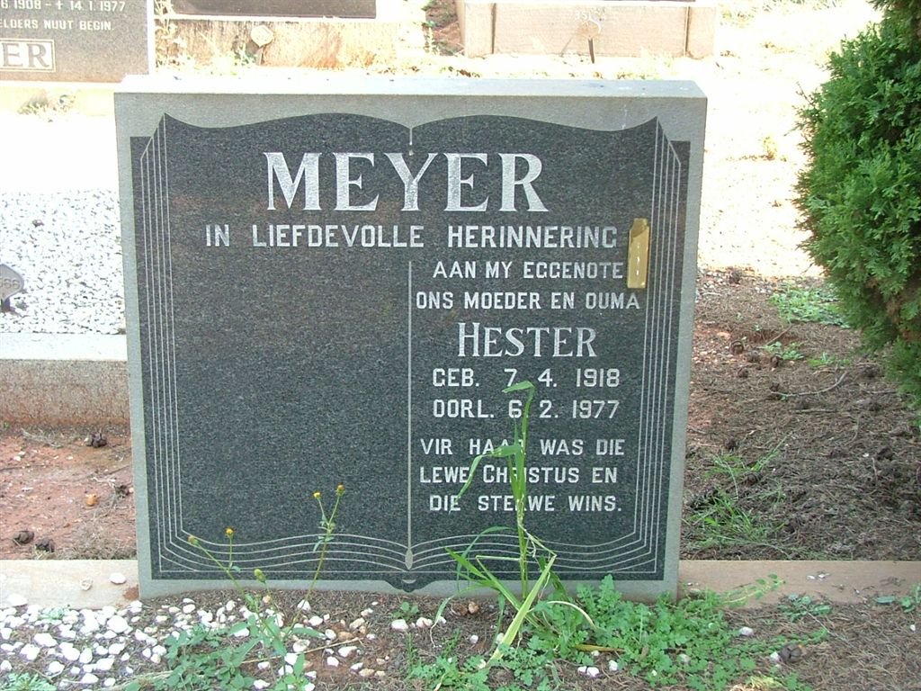 MEYER Hester 1918-1977