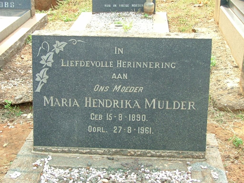 MULDER Maria Hendrika 1890-1961