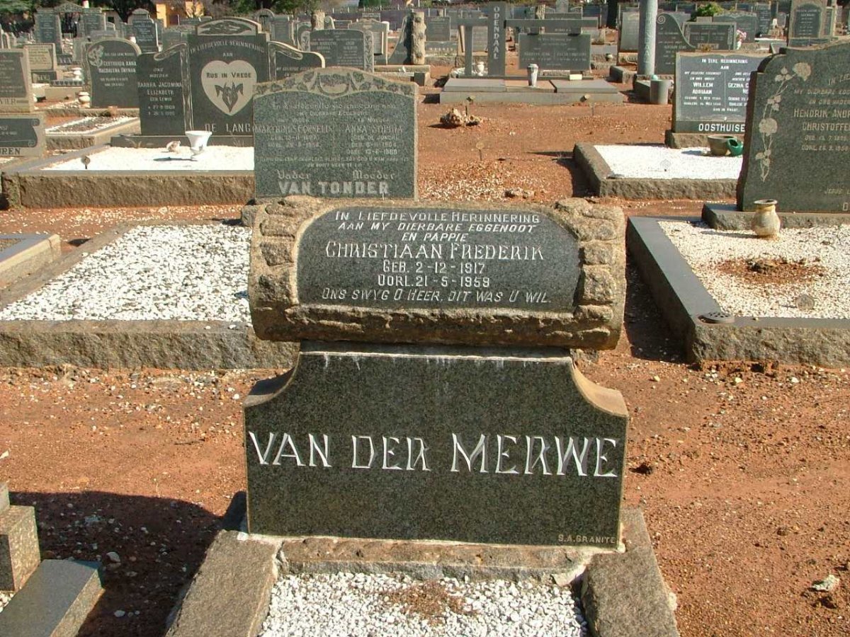MERWE Christiaan Frederick, van der 1917-1959
