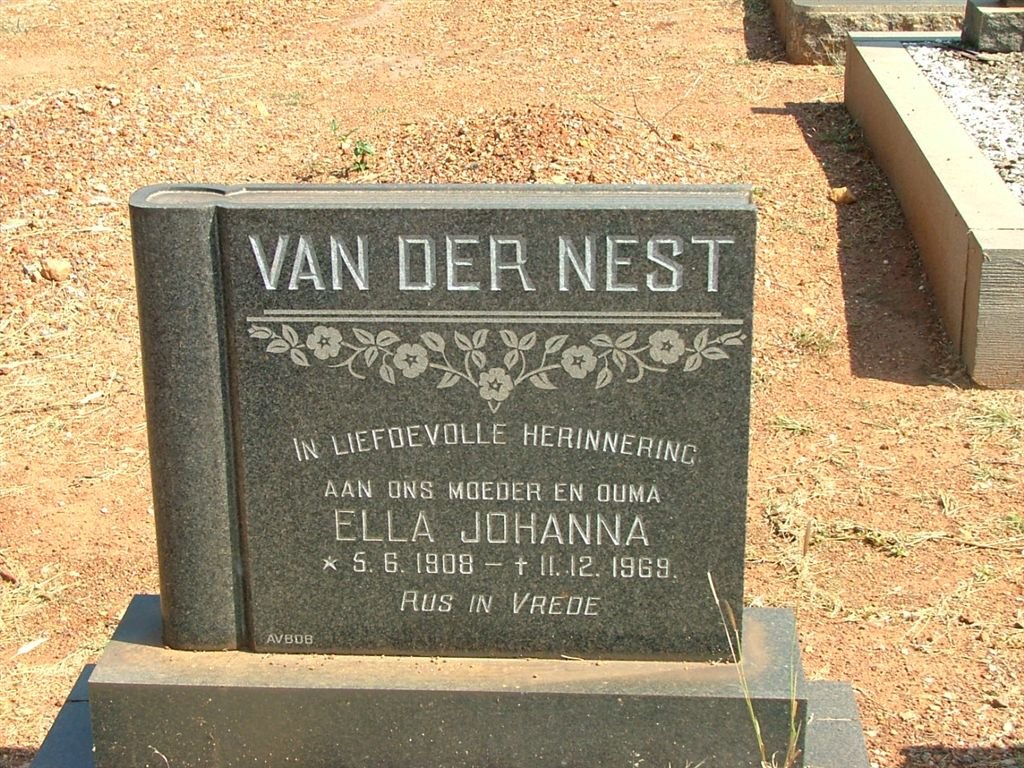 NEST Ella Johanna, van der 1908-1969