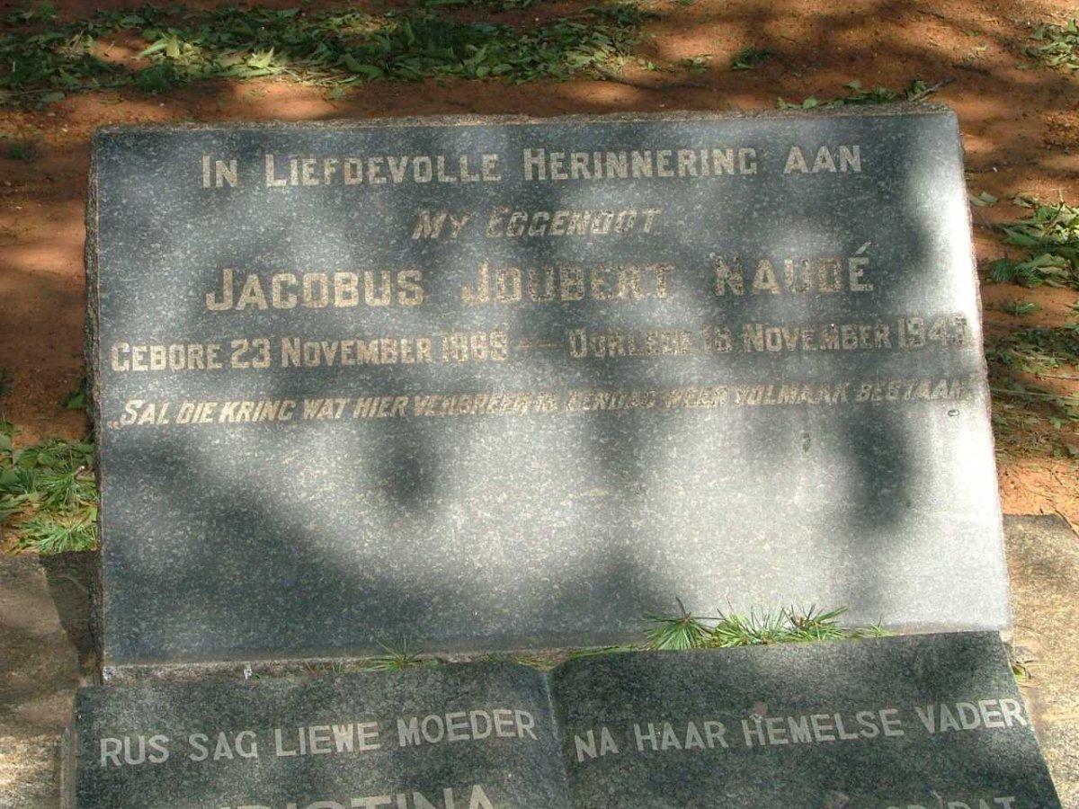 NAUDE Jacobus Joubert 1869-1943
