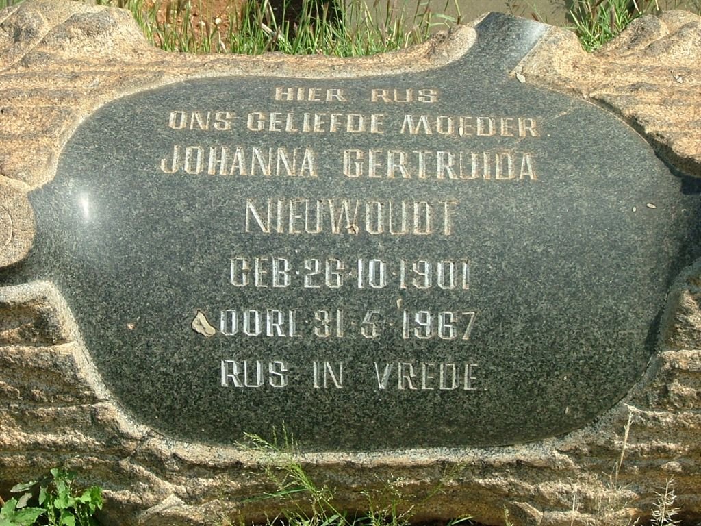 NIEWOUDT Johanna Gertruida 1901-1967