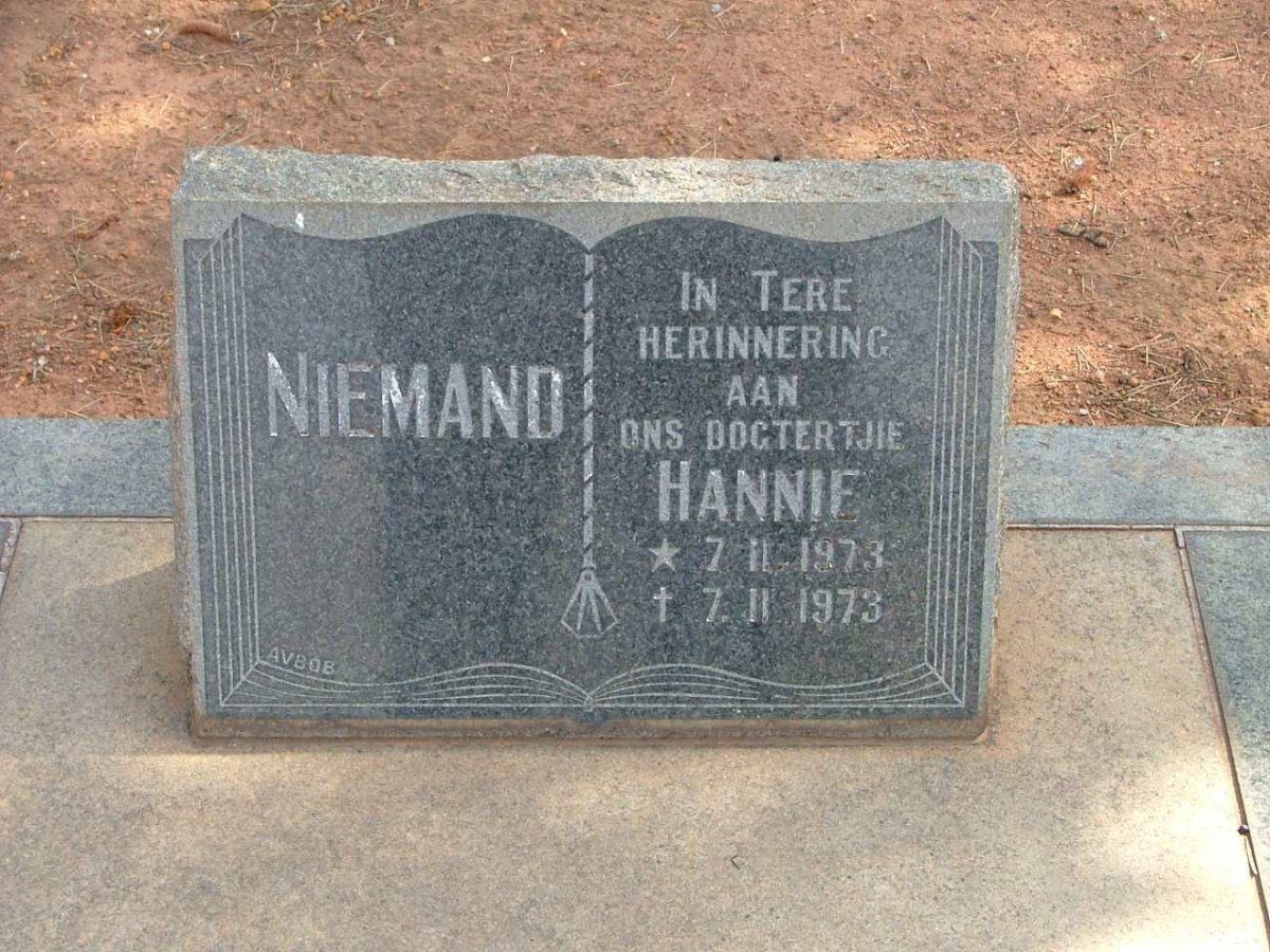 NIEMAND Hannie 1973-1973