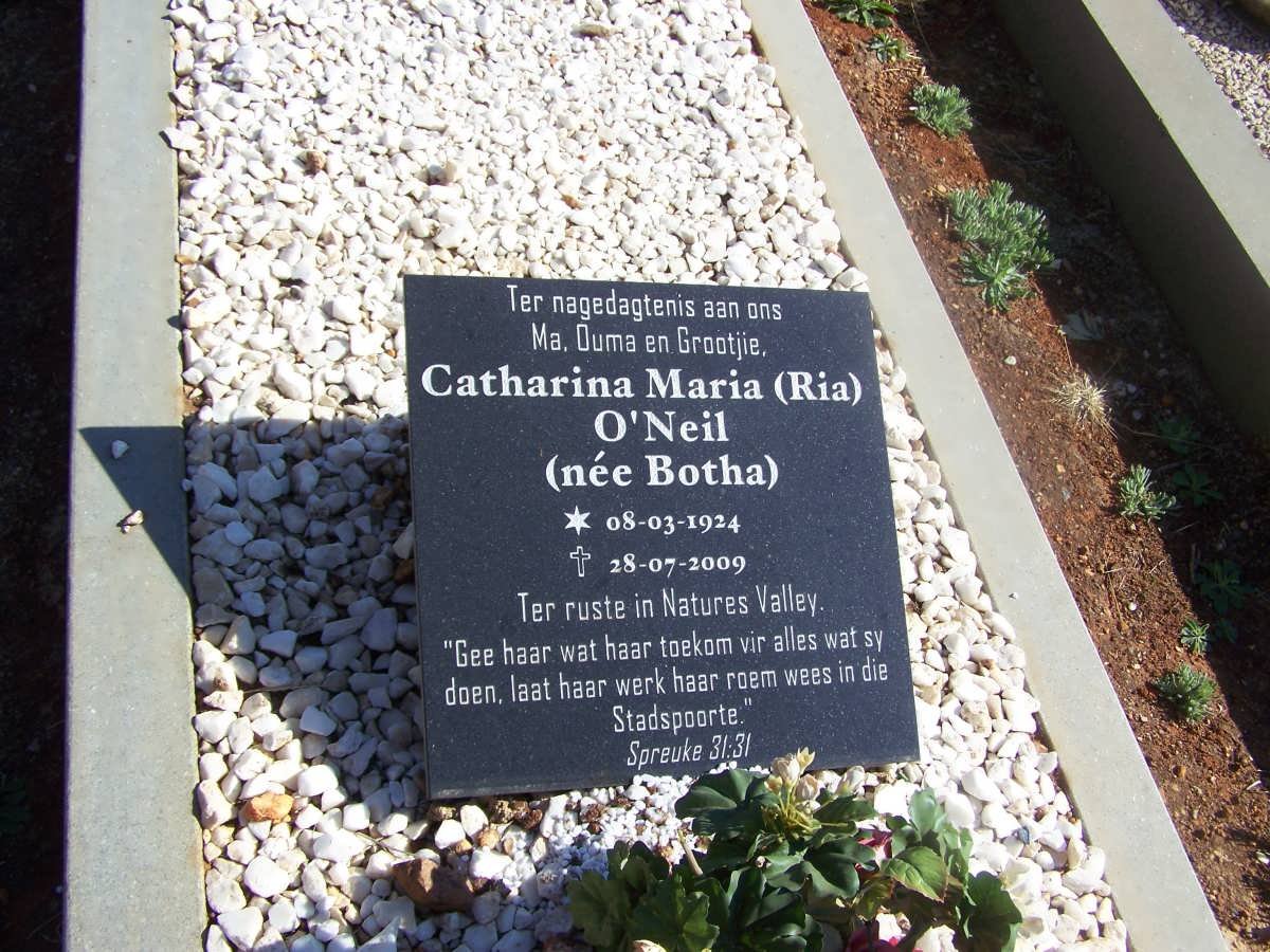 O'NEIL Catharina Maria nee BOTHA 1924-2009
