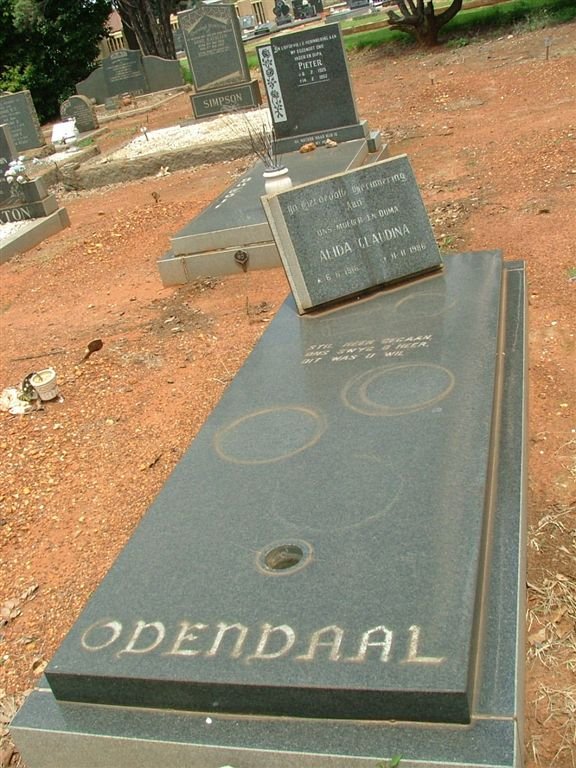 ODENDAAL Alida Claudina 1916-1986
