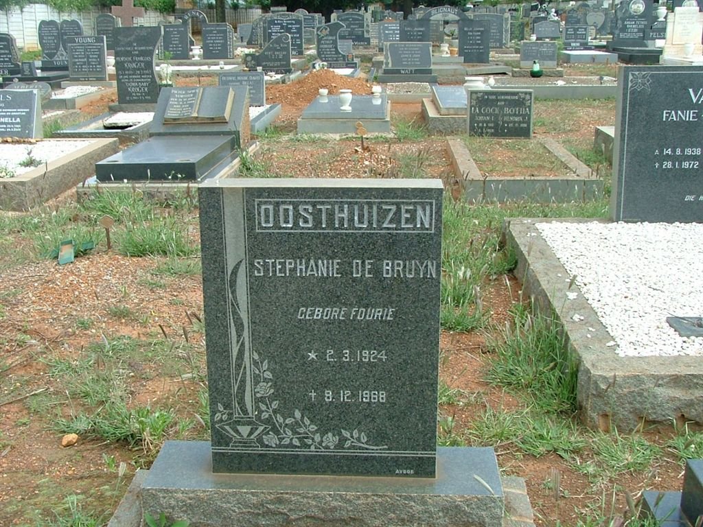 OOSTHUIZEN Stephanie Du Bruyn nee FOURIE 1924-1868