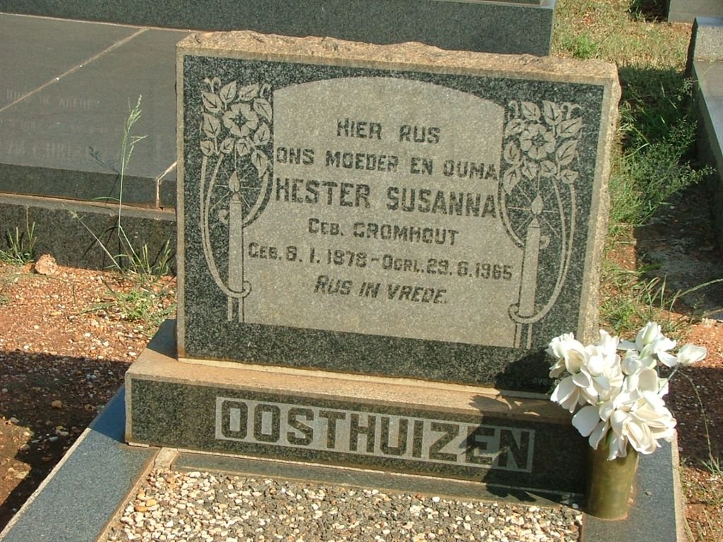 OOSTHUIZEN Hester Susanna nee CROMHOUT 1878-1965