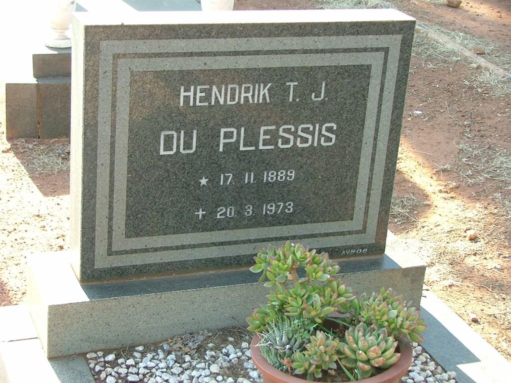 PLESSIS Hendrik T.J., du 1889-1973