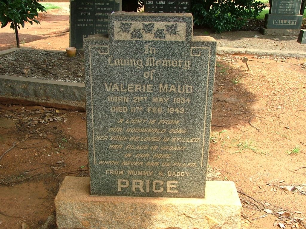 PRICE Valerie Maud 1934-1943