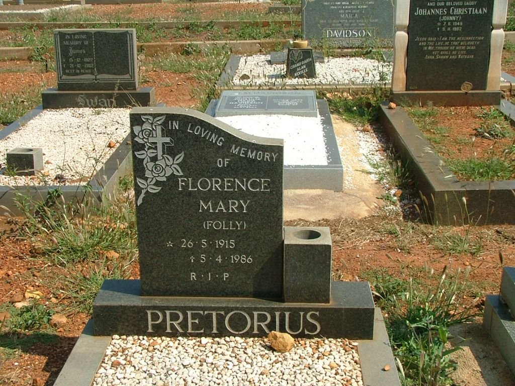 PRETORIUS Florence Mary 1915-1986