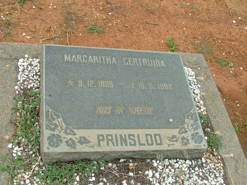PRINSLOO Margaritha Gertruida 1898-1982