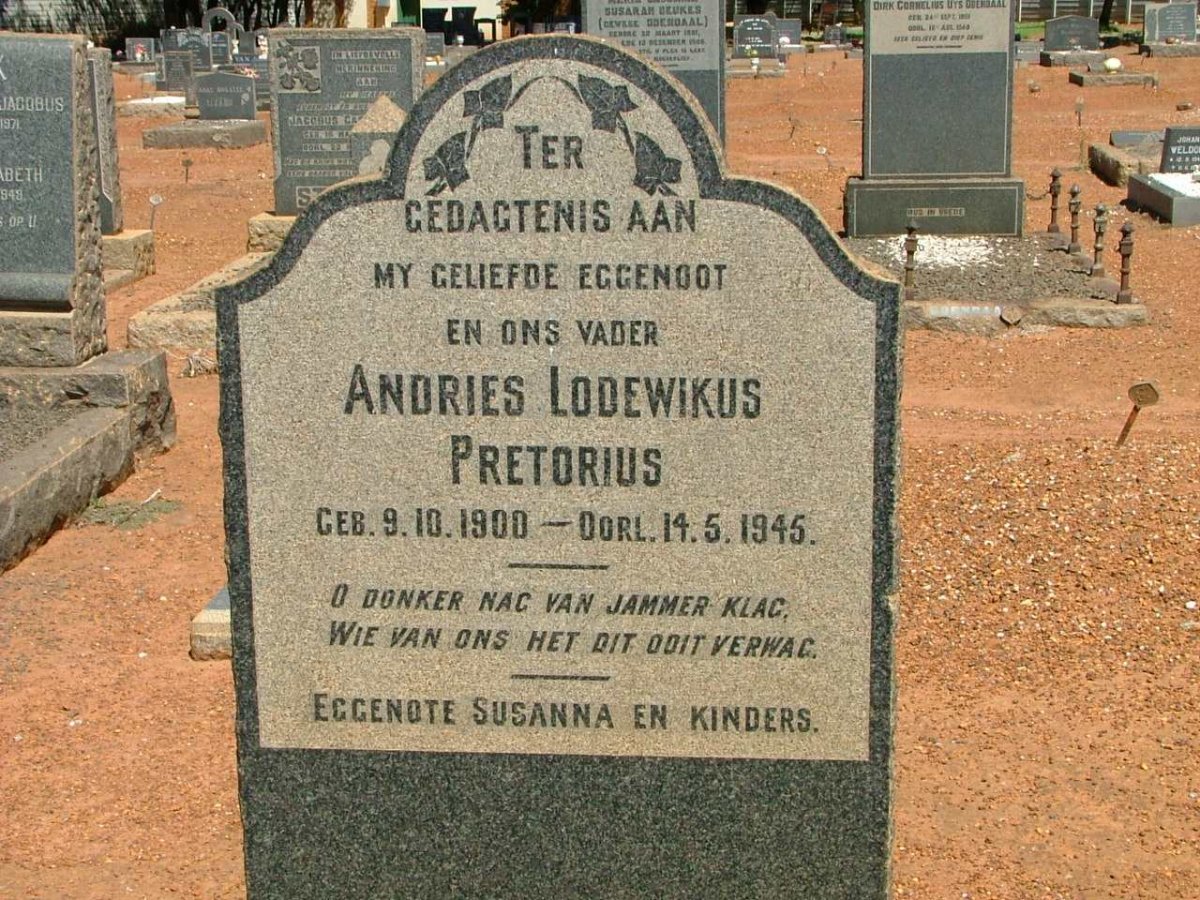 PRETORIUS Andries Lodewikus 1900-1945